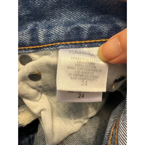 Carmar distressed denim shorts size 24 - Picture 5 of 6